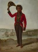 Augustus Earle Portrait of Bungaree, a native of New South Wales, with Fort Macquarie, Sydney Harbour, oil painting artist